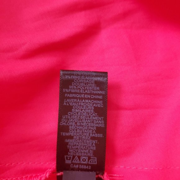 EXPRESS Women's Sweetheart Neckline Ruched Bodice Hot Pink Mini Dress Size 12 - Picture 8 of 13